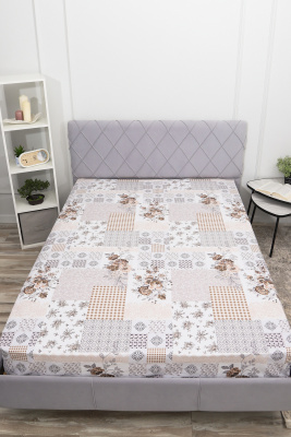 Простыня перкаль Коллаж белый